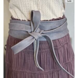 Womens ADA Wrap Belt elefante Taupe Leather $89 NEW Bohemian Cottagecore